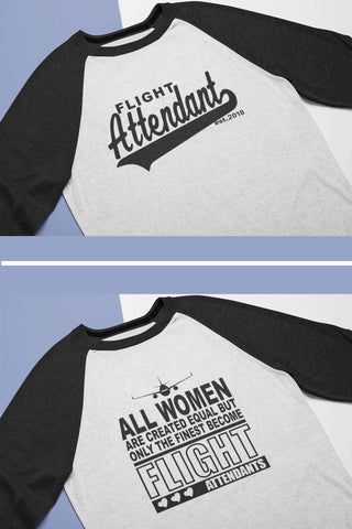 Personalized Flight Attendant Designs Raglan Shirt