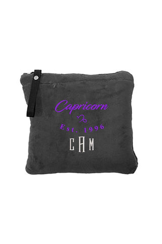 Custom Capricorn Embroidered Travel Blanket