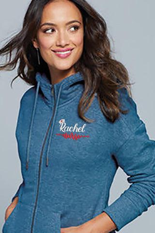 Embroidered Ladies Nurses Fleece Jacket With Hoodie.