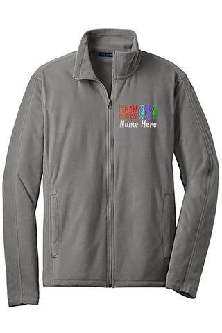 Monogram Teacher Fleece Jacket for Men Fully Embroidered With 