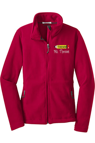 Embroidered Ladies Teacher Fleece Jacket