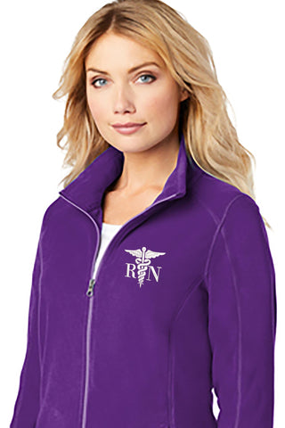 Embroidered Ladies Medical Fleece Jacket.