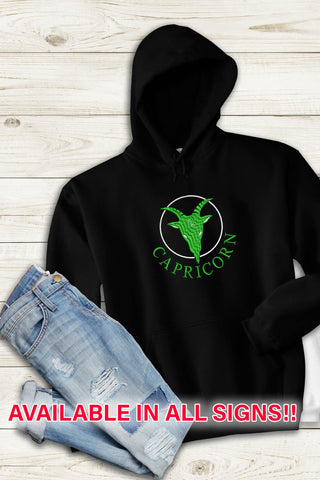 Capricorn Embroidered Unisex Hoodie