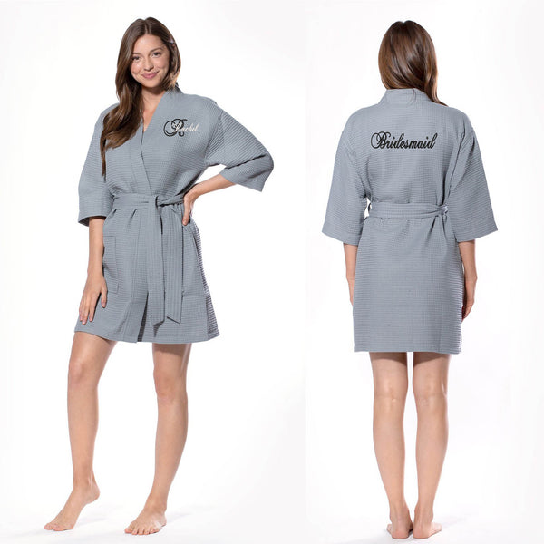 Ladies Cotton Waffled Kimono Robes