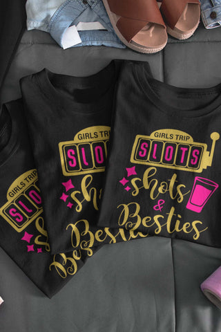 Slots, Shots & Besties Ladies Fitted Shirt