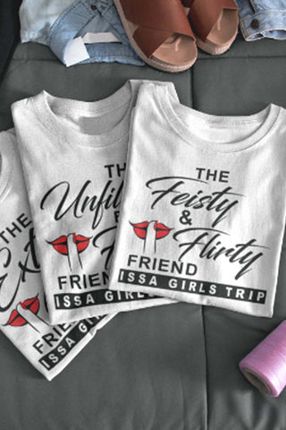 Personality Girls Trip With Lips Ladies Fitted Shirt